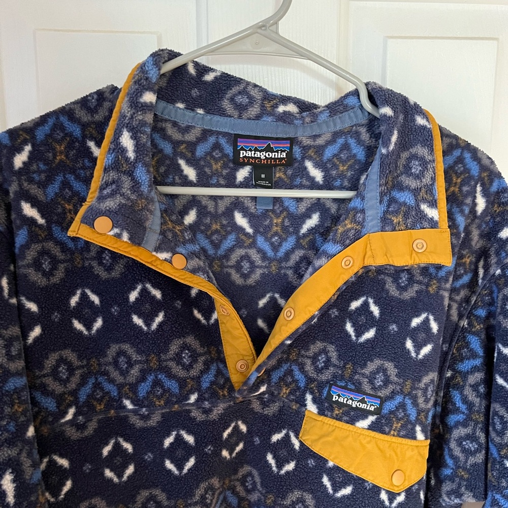 Patagonia Synchilla Patterned Snap-T Fleece Pullover Mens M